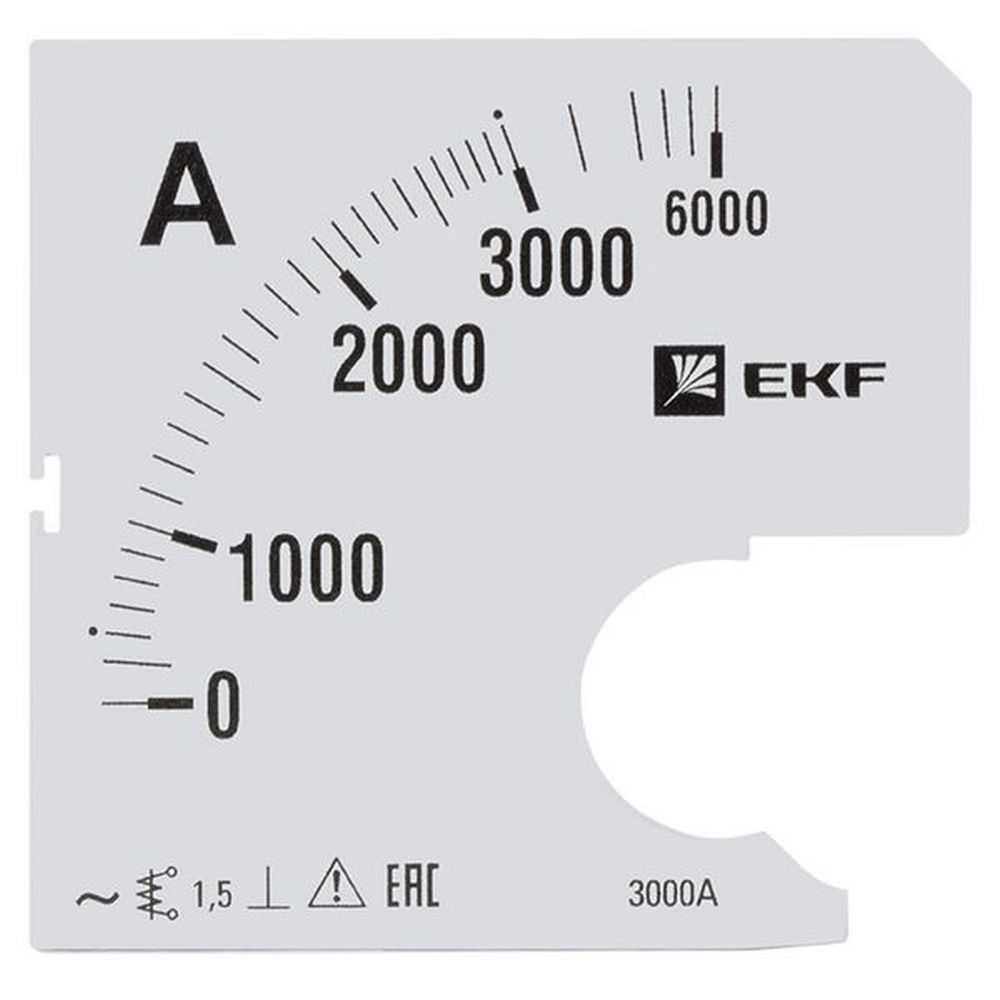 Шкала сменная EKF PROxima 3000/5А-1.5 для амперметра А961, размер - 96x96 мм