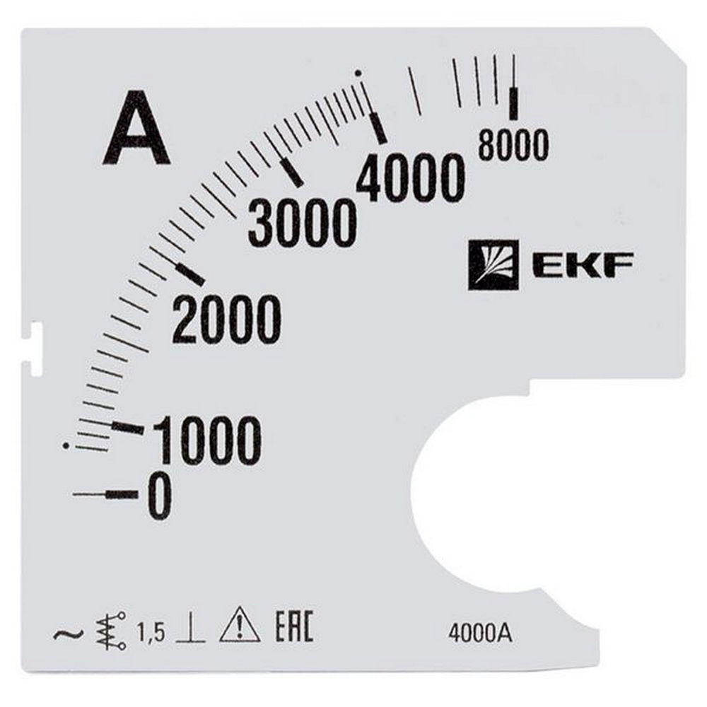 Шкала сменная EKF PROxima 4000/5А-1.5 для амперметра А961, размер - 96x96 мм