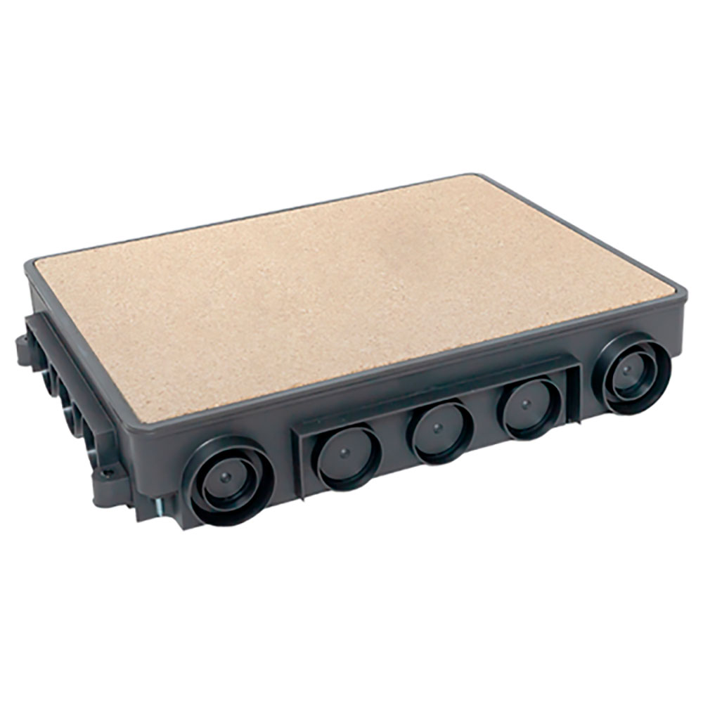 Коробка напольная EKF C-Line 332х250х80 под лючок C-Line 24, материал – РА-пластик, цвет – серый