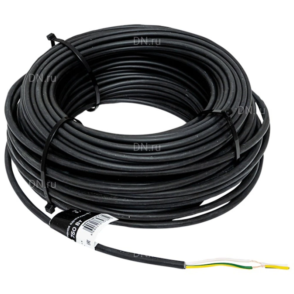 Секция нагревательная EKF IceDamFreeS-37.5-750 резистивная, одножильная, мощность - 20Вт/м, сопротивление - 69.1Ом, длина - 37.5м, 220В