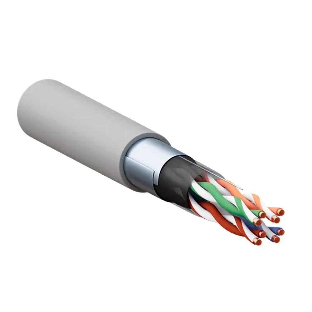 Кабель витая пара EKF TERACOM PRO F/UTP 4х2х24AWG solid PVC Indoor количество жил - 8, категория - 5E, сечение - 0.2 мм2, цвет - серый