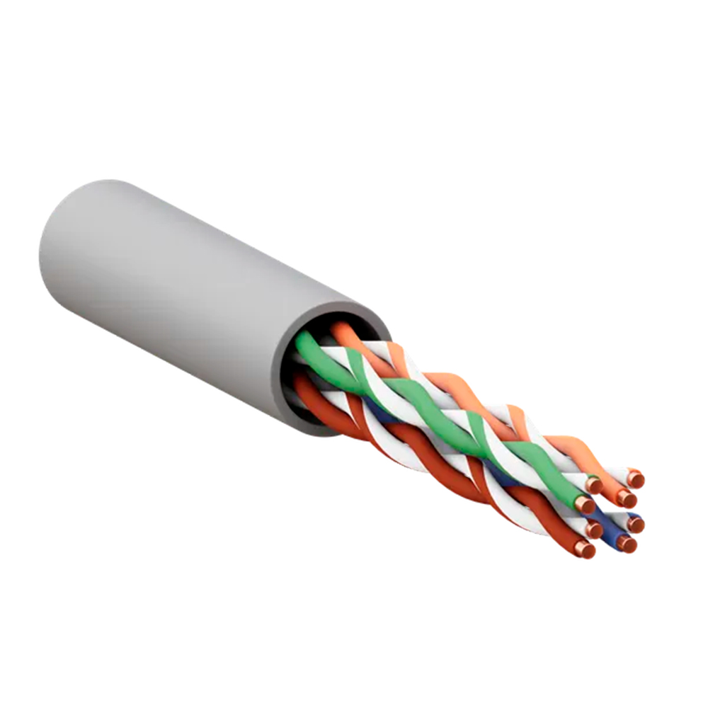 Кабель витая пара EKF TERACOM PRO U/UTP 4х2х24AWG solid PVC Indoor количество жил - 8, категория - 5E, сечение - 0.2 мм2, цвет - серый