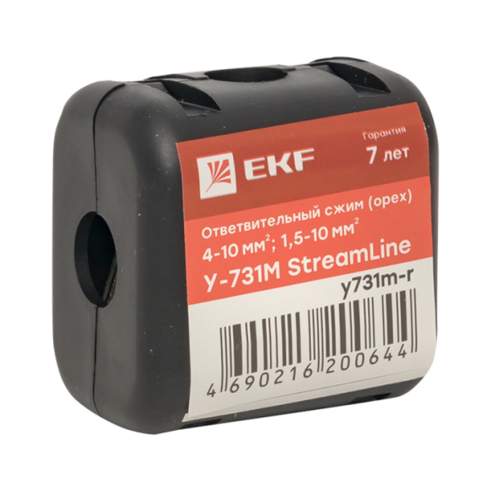 Сжим ответвительный EKF PROxima (орех) StreamLine У-731М, сечение магистрального проводника 4-10 мм2, сечение отводного проводника 1,5-10 мм2 розничный стикер