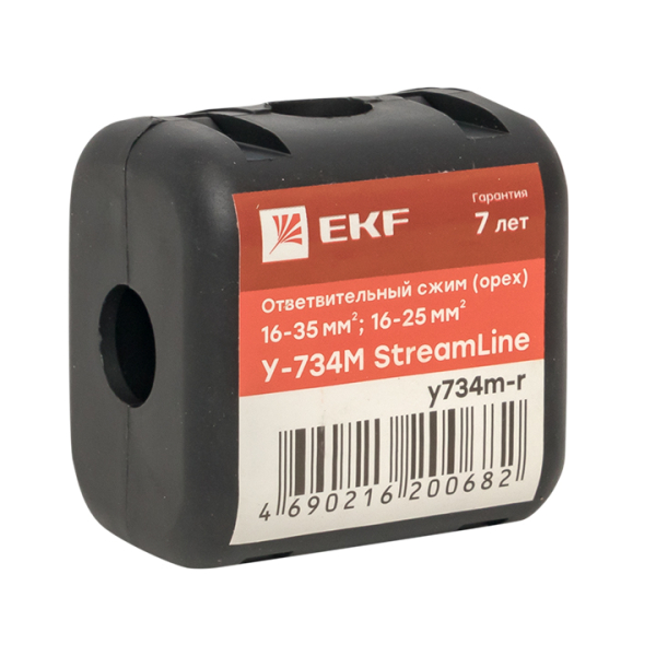 Сжим ответвительный EKF PROxima (орех) StreamLine У-734М, сечение магистрального проводника 16-35 мм2, сечение отводного проводника 16-25 мм2), розничный стикер