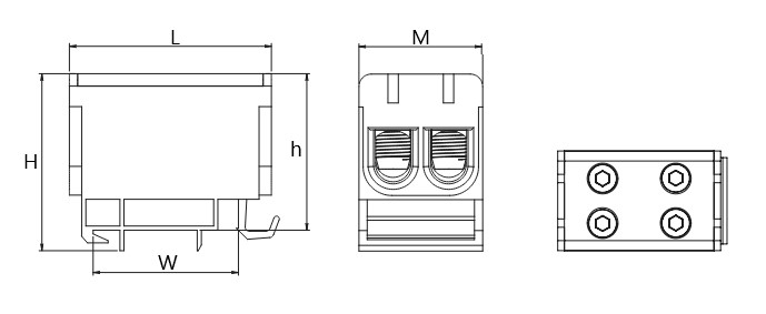 Клемма EKF PROxima КСВ 16-50, силовая вводная двойная, IP20, диапазон сечений 2.5-50.0 мм2, cиняя