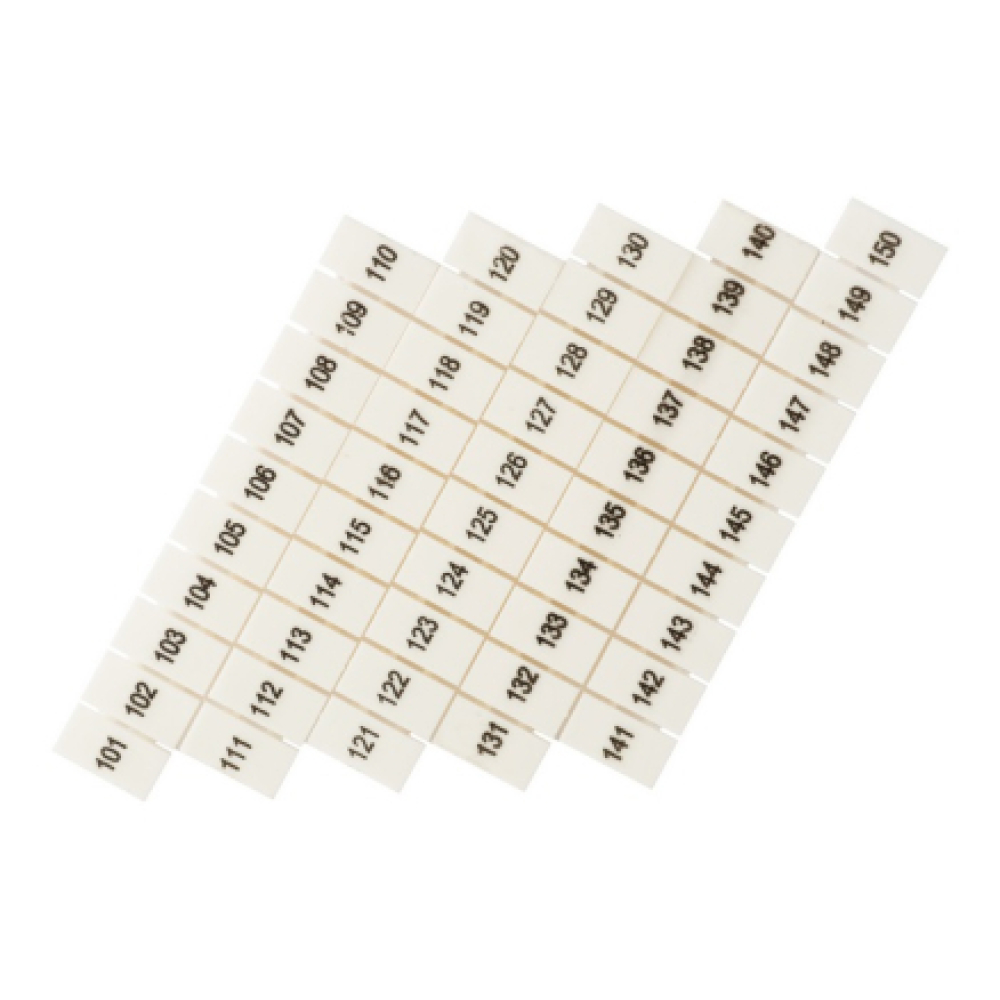 Маркеры EKF PROxima для JXB-ST, материал корпуса - пластик, сечение - 1.5 мм², с нумерацией 100-150, цвет - белый, упак. 10 шт.
