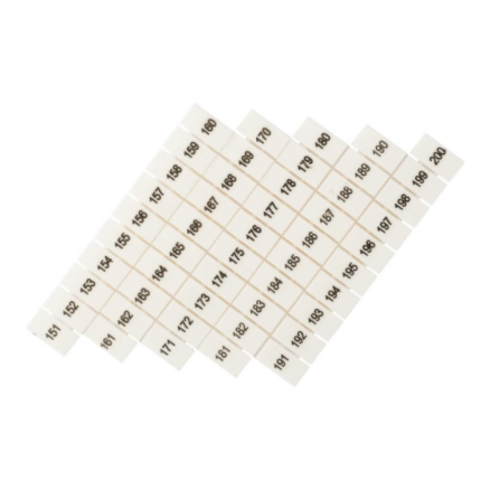 Маркеры EKF PROxima для JXB-ST, материал корпуса - пластик, сечение - 1.5 мм², с нумерацией 150-200, цвет - белый, упак. 10 шт.