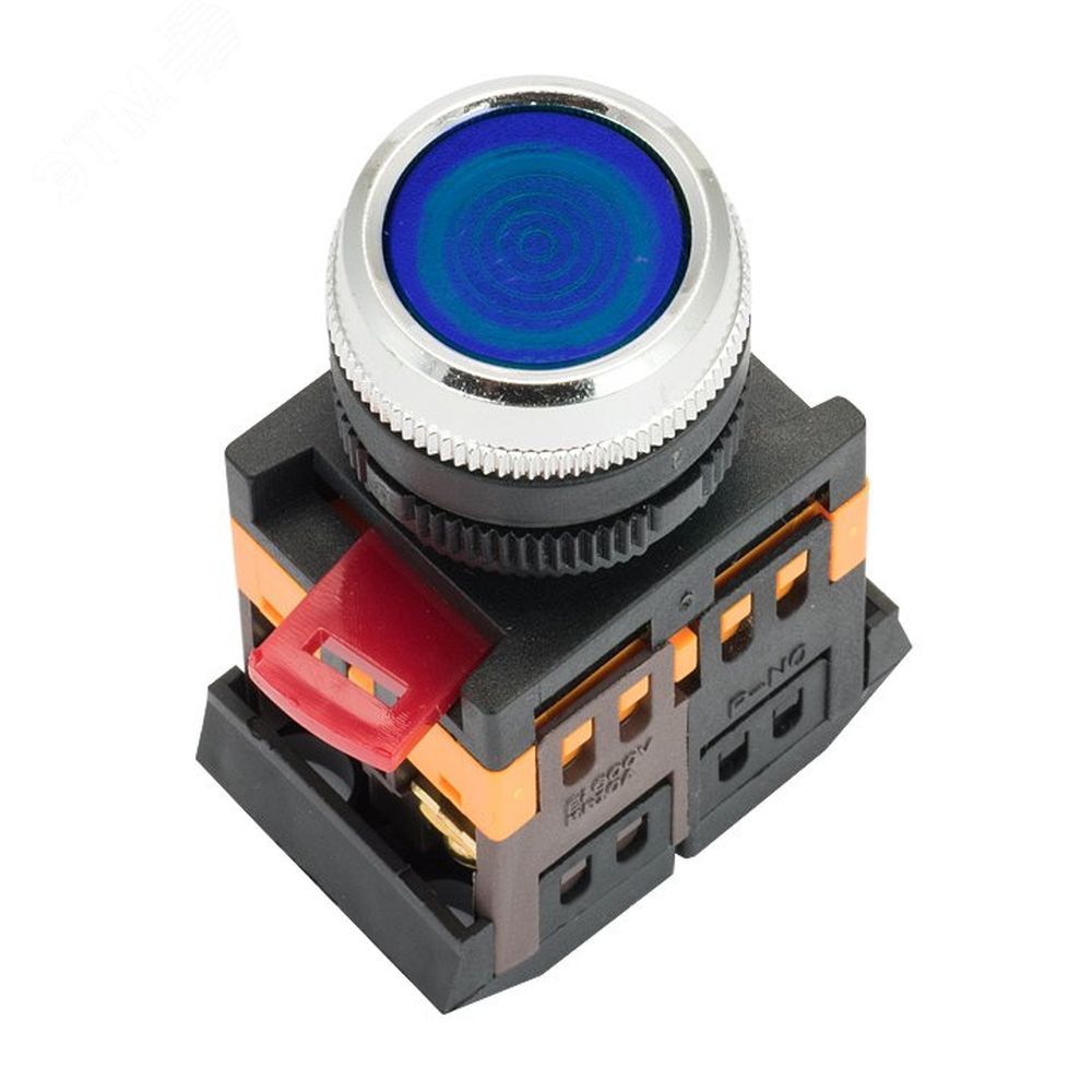 Кнопка EKF PROxima ABLFS-22 Ду22 с подсветкой, с фиксацией, NO+NC, IP54, 230В, синяя
