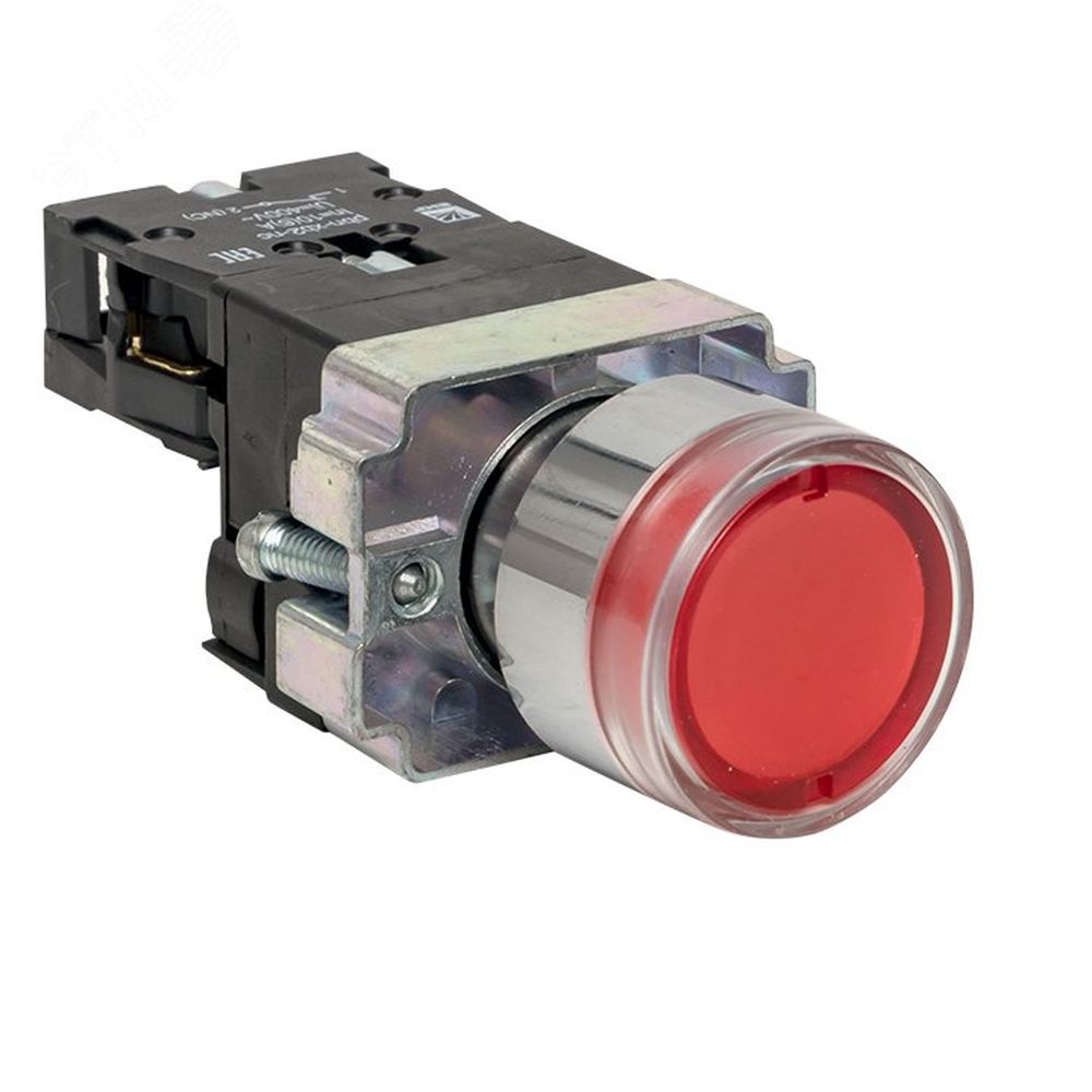 Кнопка EKF PROxima BA42 Ду22 с подстветкой, с фиксацией NC, IP40, 230В, красная