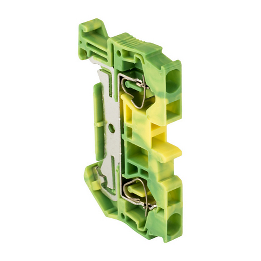 Колодка клеммная EKF PROxima JXB-ST-4, пружинная самозажимная, IP20, материал корпуса - полиамид, цвет - желто-зеленый