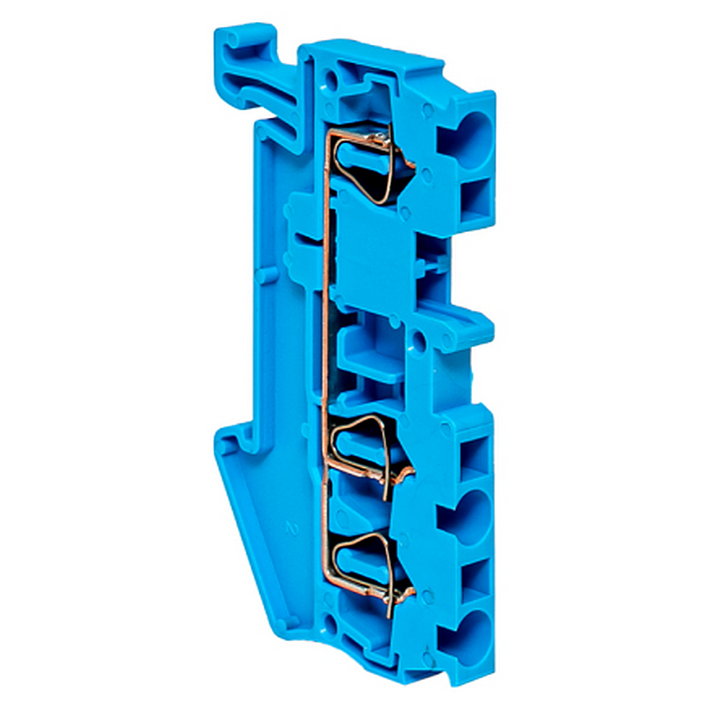 Колодка клеммная EKF PROxima JXB-ST-2.5 31А, с 3 выходами, пружинная самозажимная, IP20, материал корпуса - полиамид, цвет - синий