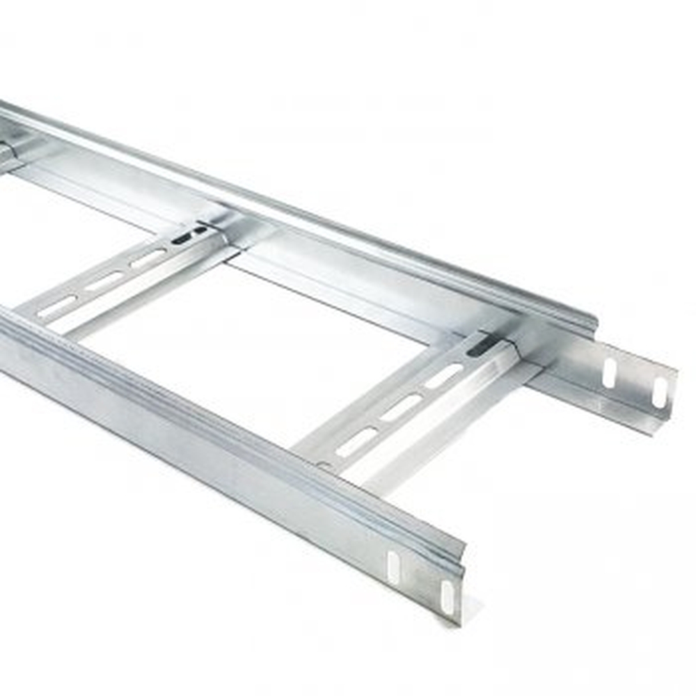 Лоток лестничный EKF M-Line 80x200x6000 мм, толщина материала 1.5 мм, материал - оцинкованная сталь, цвет серый