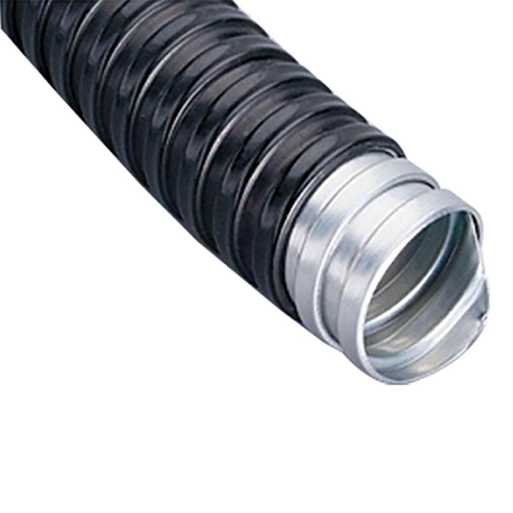 Металлорукав EKF Р3-ЦП 50 мм в мешке 20 м, изоляция – ПВХ, материал – оцинкованная сталь, IP65, цвет – черный