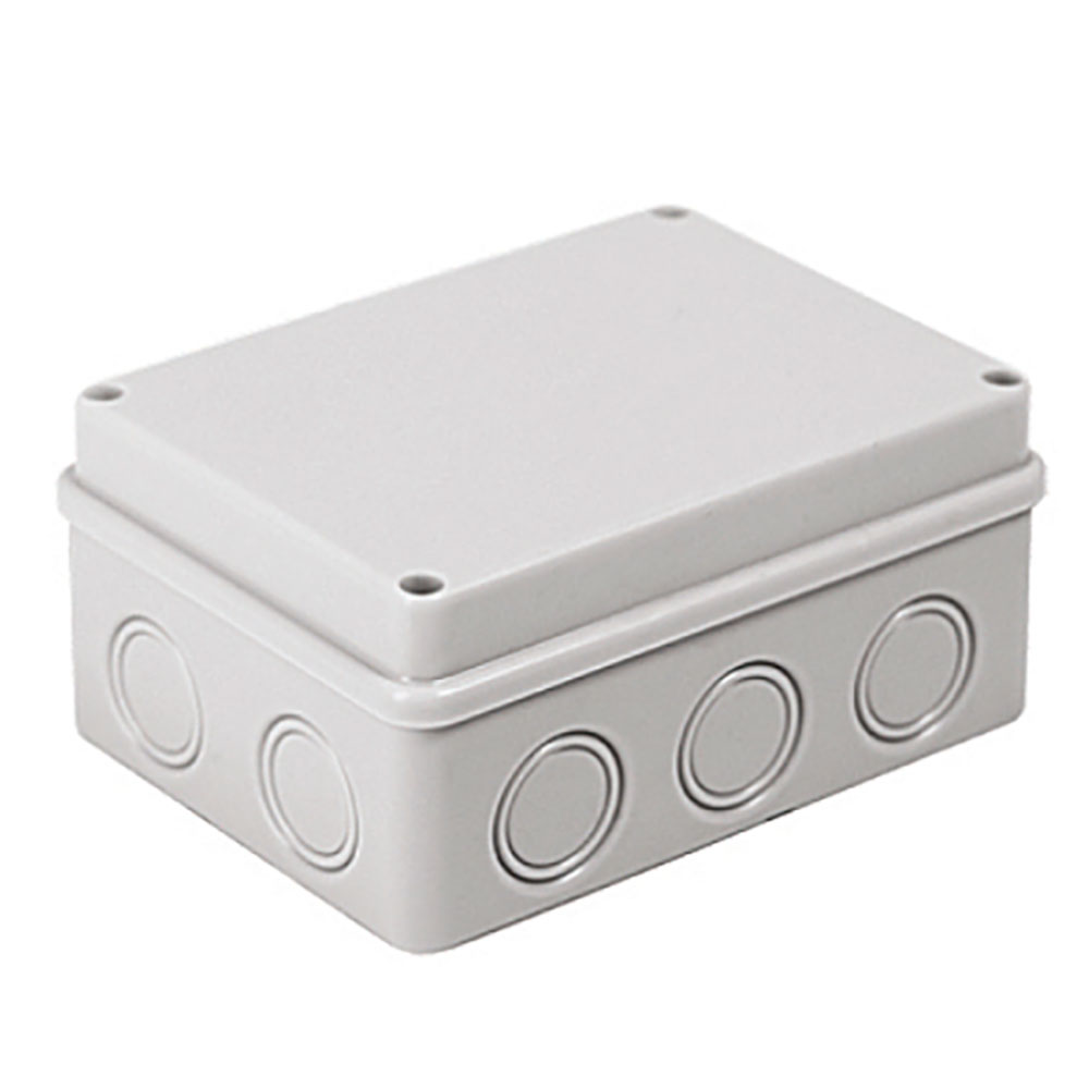 Коробка распределительная EKF КМР-050-049 128х84х59 мм пылевлагозащитная с крышкой на саморезах, для наружной установки, корпус – полипропилен, IP55, цвет – серый