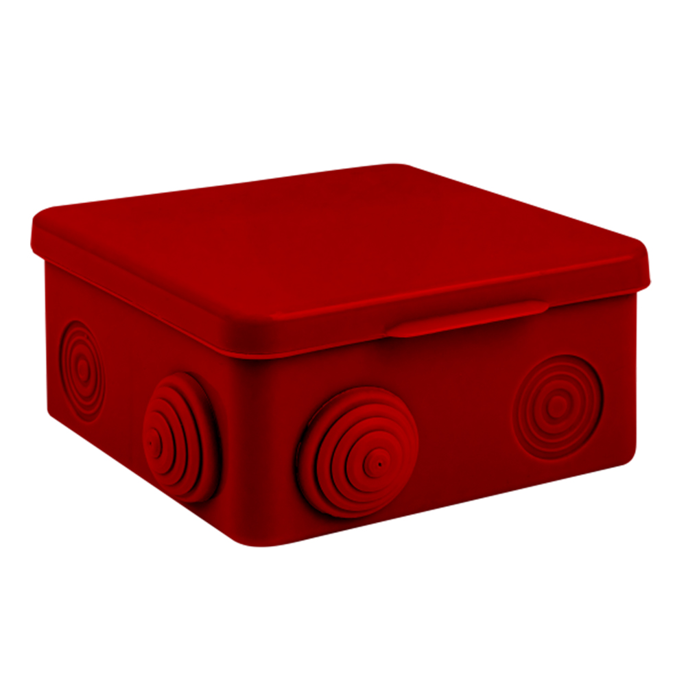 Коробка распределительная EKF PROxima КМРФ-101 огнестойкая 100х100х50 мм, 2 двойные клеммные колодки, сечение 6 мм.кв., 8 вводов, IP54, цвет - оранжевый, корпус - пластик