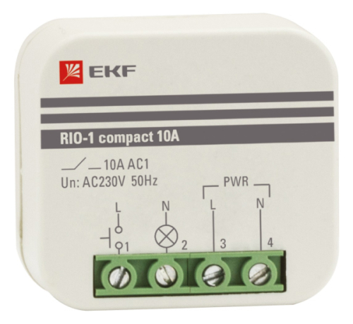 Реле импульсное EKF PROxima RIO compact номинальный ток 10 А, с задержкой, без задержки