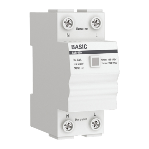 Реле напряжения и тока EKF BASIC RVb номинальный ток 40-63 А