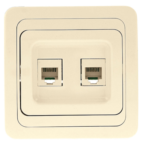 Розетки телефонные EKF Лондон 2-местные, способ монтажа - скрытый