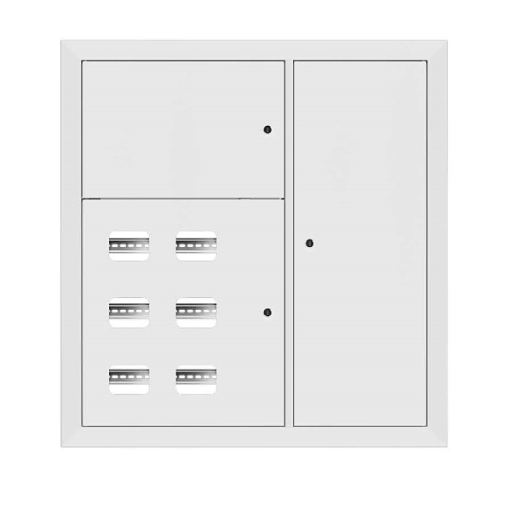 Щит этажный EKF Basic 6 кв. IP31, силовая часть – слева, материал – сталь, цвет – белый