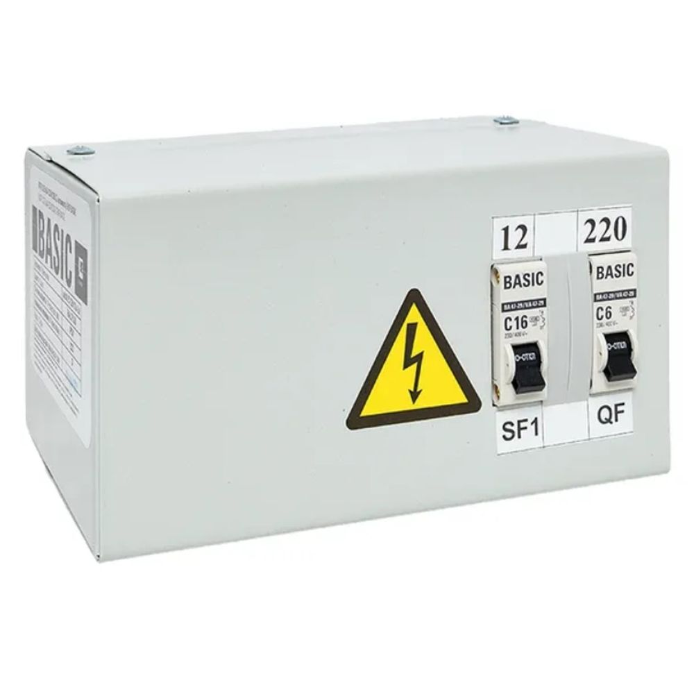 Ящик с понижающим трансформатором EKF Basic ЯТП 220/12В, мощность 0.25кВА, напряжение 12В, IP54, цвет - RAL-7035