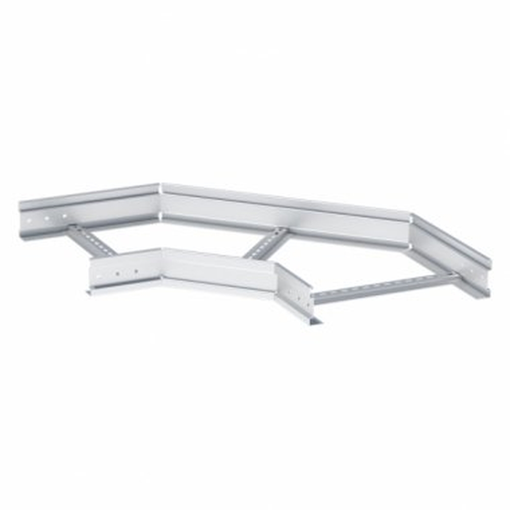 Угол горизонтальный лестничный усиленный EKF M-line 100х500 90° толщина материала - 2 мм, корпус - оцинкованная сталь, цвет - серый