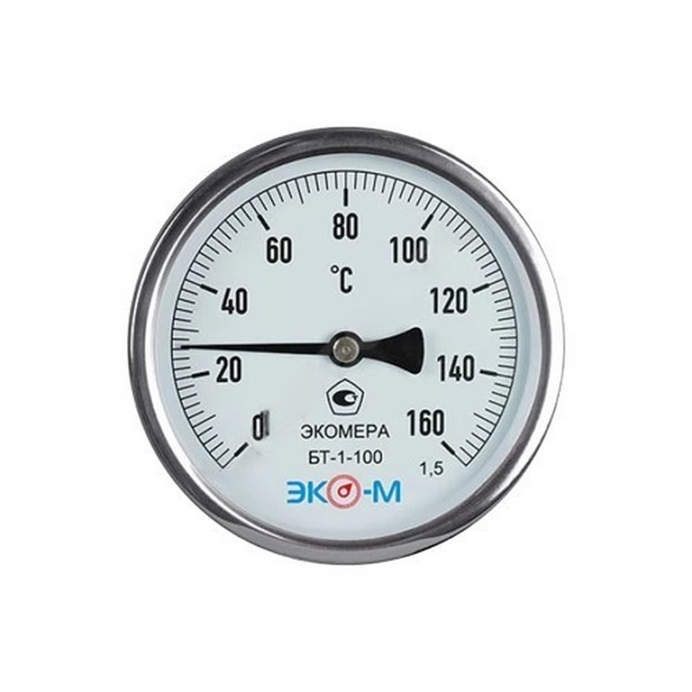 Термометр осевой ЭКОМЕРА ДК100 160°С биметаллический БТ-1-100 L=40 мм
