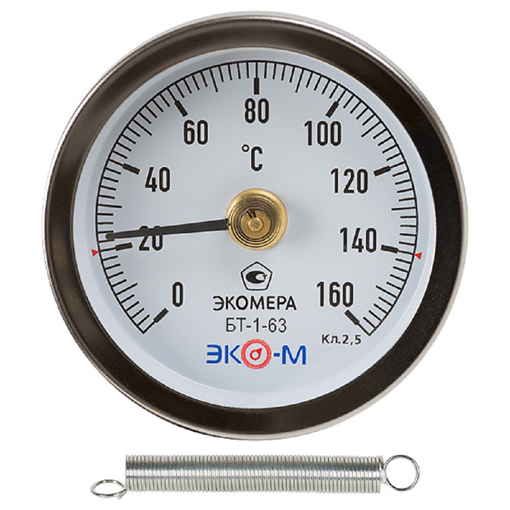 Термометр осевой ЭКОМЕРА БТ-1-63 160°С, биметаллический