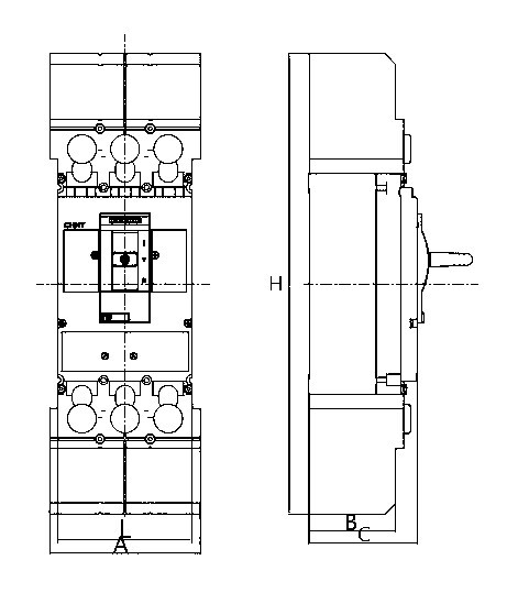 Крышка CHINT длинная для клемм TCE23-M8, типоразмер 400/630, количество полюсов - 3, серия выключателя - NM8N (R)