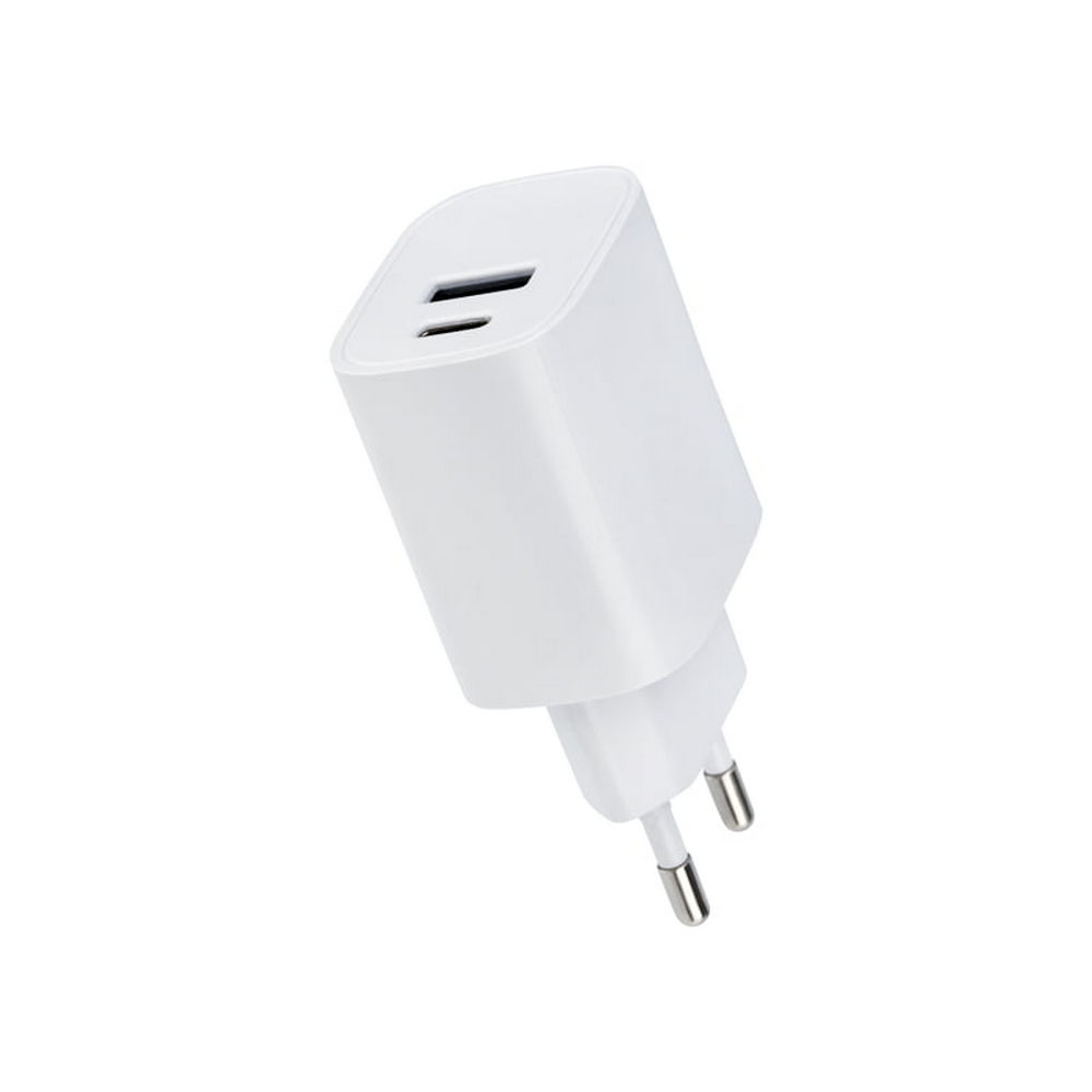 Зарядное устройство REXANT USB+Type-C cетевое, выходное напряжение - DC/5В, выходной ток - 2.4А, цвет - белый