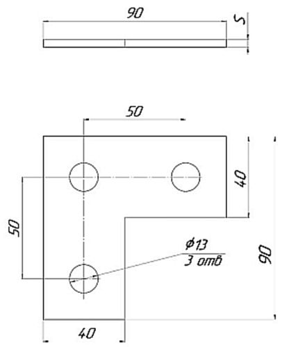 Пластина EKF STRUT-система S-Line L-образная 3 отверстия Ø13 мм, высота - 5 мм, ширина - 89 мм, длина - 89 мм, толщина - 5 мм, материал - сталь, покрытие - цинкованние по методу Сендзимира, цвет - светло-серый