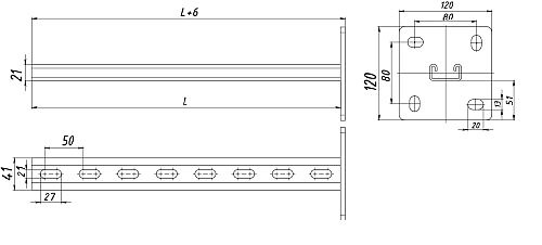 Стойка EKF STRUT-система S-Line основание 41x21 высота - 21 мм ширина - 41 мм, длина - 2300 мм, толщина стали - 2.5 мм, материал - сталь, покрытие - цинкованние по методу Сендзимира, цвет - светло-серый