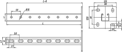 Стойка EKF STRUT-система S-Line основание 41x41, высота - 41 мм, ширина - 41 мм, длина - 1100 мм, толщина стали - 2.5 мм, материал - сталь, покрытие - цинкованние по методу Сендзимира, цвет - светло-серый