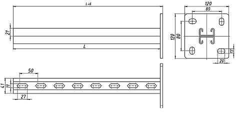 Стойка EKF STRUT-система S-Line двойная 41x21x300 высота - 21 мм ширина - 41 мм, длина - 300 мм, толщина стали - 2.5 мм, материал - сталь, покрытие - цинкованние по методу Сендзимира, цвет - светло-серый