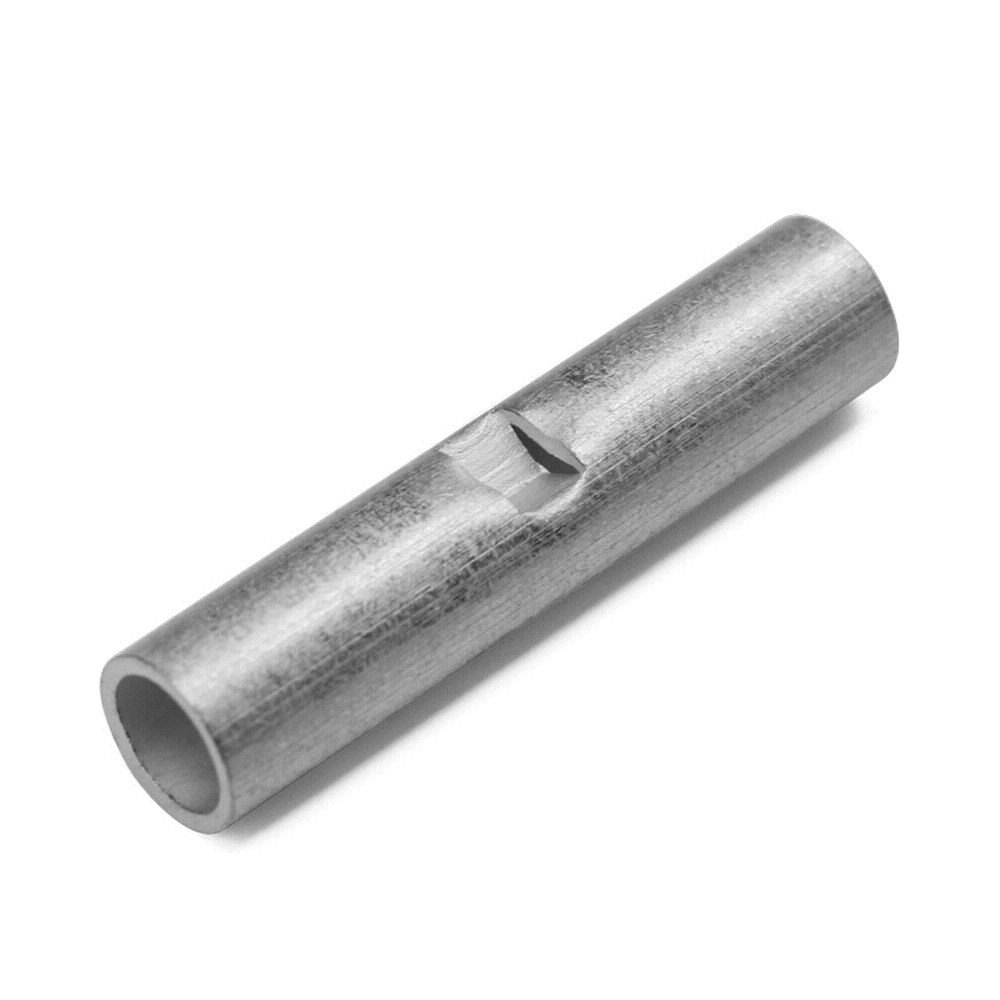 Гильза соединительная КВТ ГМЛ(о) 1.5 под опрессовку, материал - медь, сечение - 1.5 мм2, цвет - серый, с технологическим отверстием