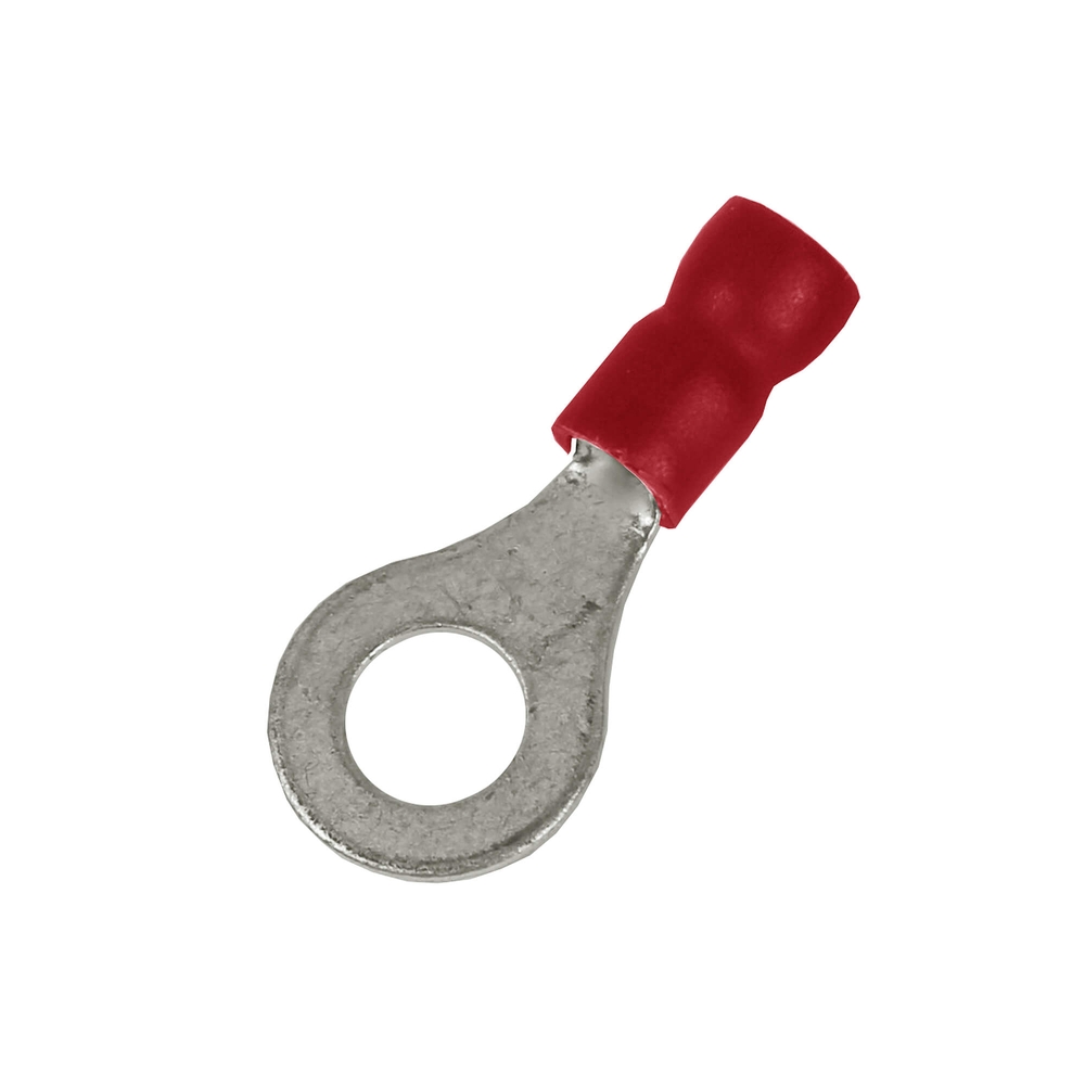 Наконечник кольцевой DKC НКИ 0.25-1.5 изолированный, сечение 0.25-1.5 мм2,  диаметр кольца 5.3 мм, материал - медь, упаковка 100 шт, цвет - красный