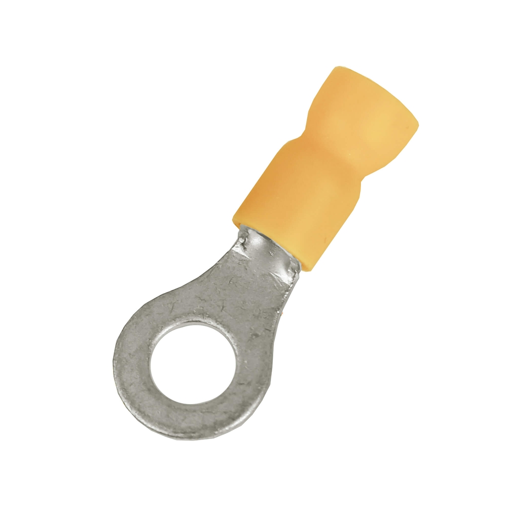 Наконечник кольцевой DKC НКИ 2.5-6 изолированный, сечение 2.5-6 мм2,  диаметр кольца 13 мм, материал - медь, упаковка 100 шт, цвет - желтый