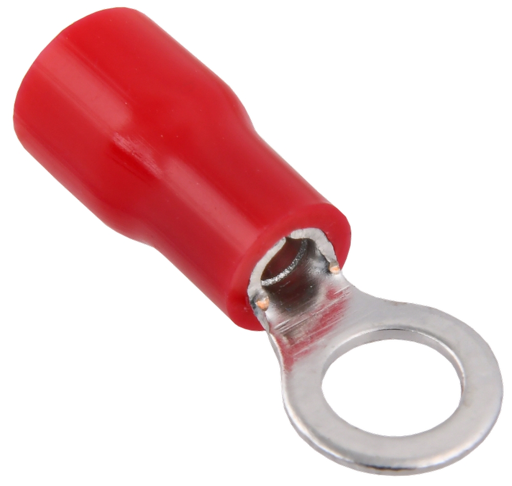 Наконечник кольцевой GENERICA НКИ изолированный, сечение 1.25-4 мм2,  диаметр кольца 4.3 мм, материал - латунь, упаковка 100 шт, цвет - красный