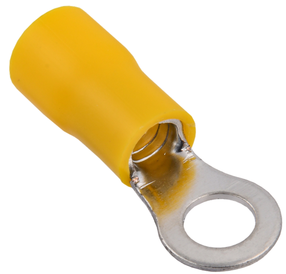 Наконечник кольцевой GENERICA НКИ 5.5-5, изолированный, сечение 5.5-5 мм2,  диаметр кольца 5.3 мм, материал - латунь, упаковка 100 шт, цвет - желтый