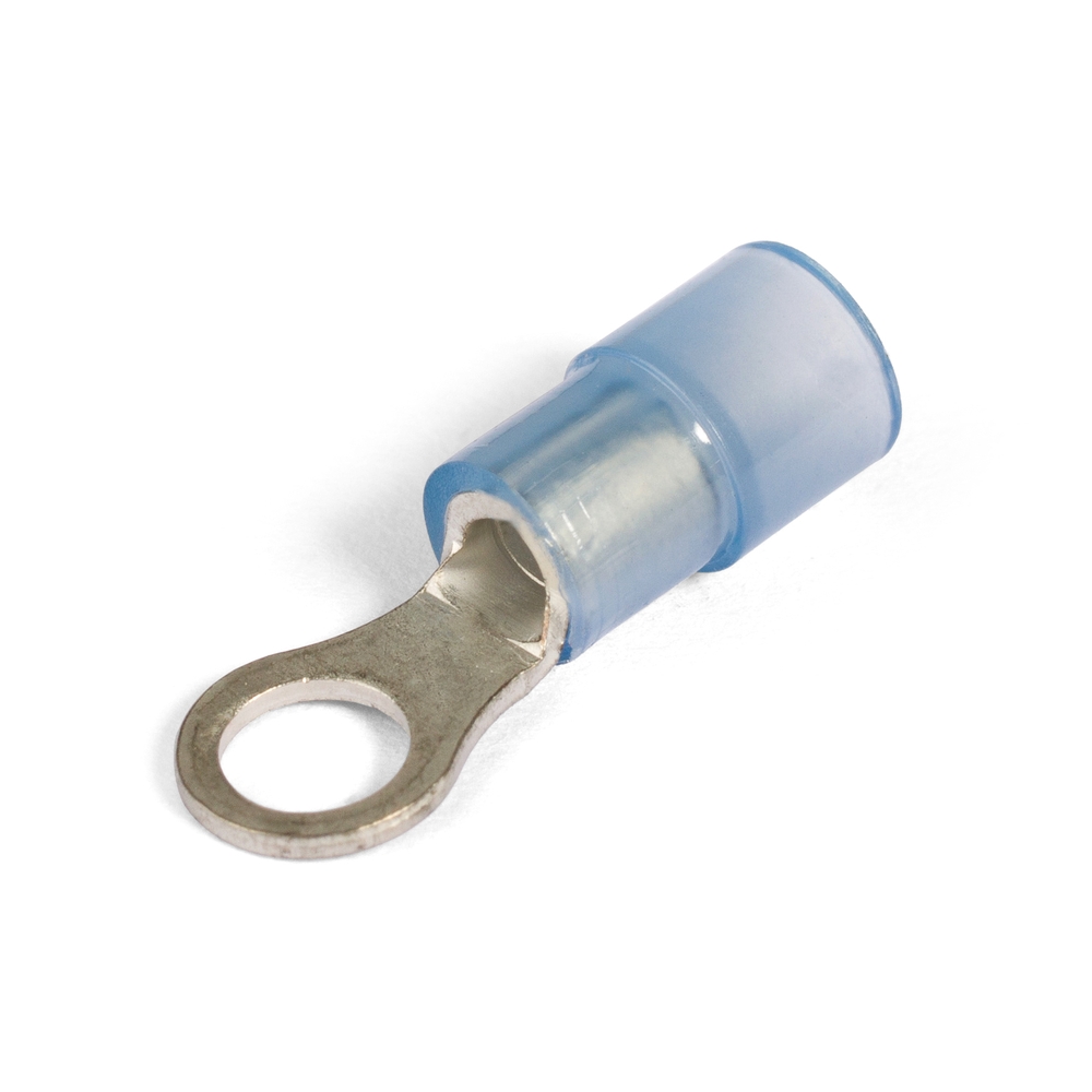 Наконечник кольцевой КВТ НКИ(н) 16-6 изолированный, сечение 16 мм2,  диаметр кольца 6.4 мм, материал - медь, цвет - синий