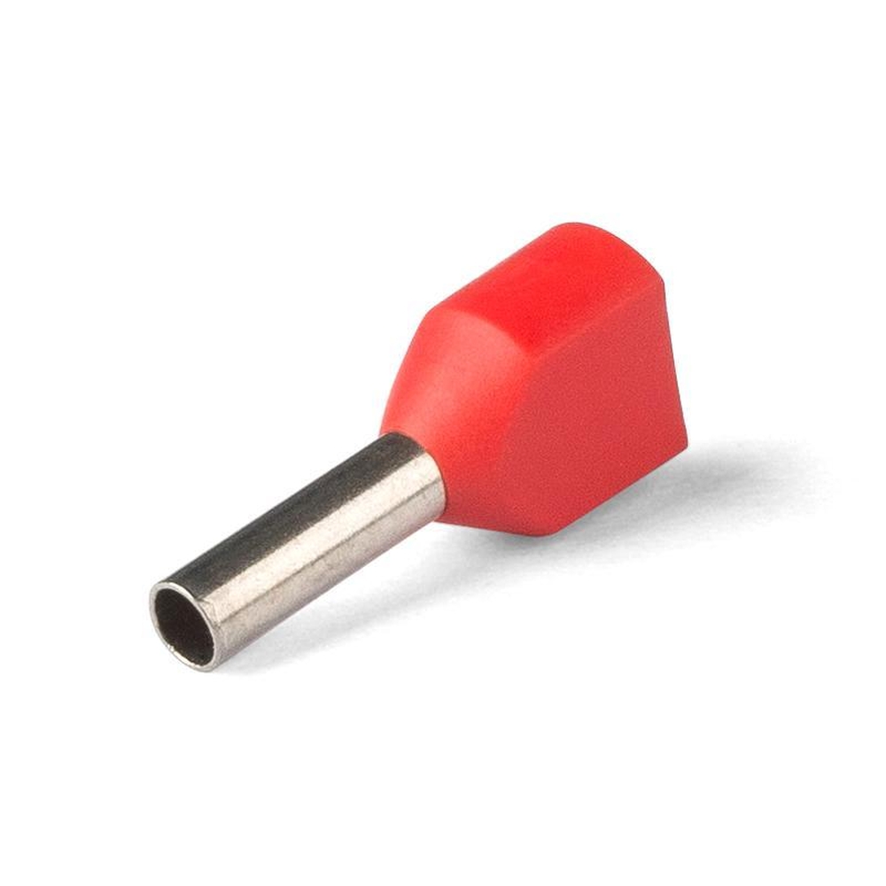 Наконечник втулочный КВТ НШВИ2 1-10 штыревой, изолированный, сечение 1 мм2, длина контакта 10 мм, материал - медь, цвет - красный
