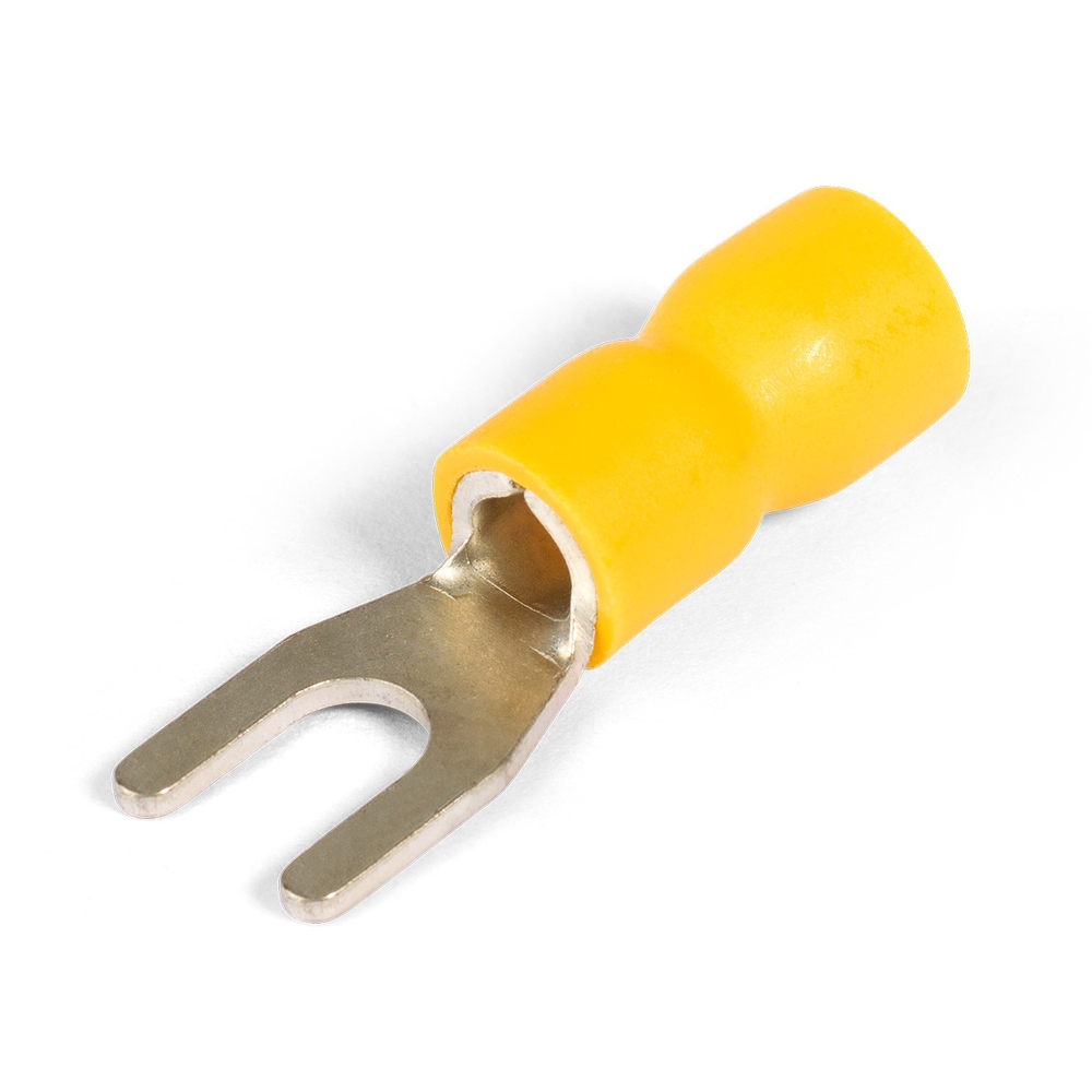 Наконечник вилочный КВТ НВИ 6-5 сечение 2.5-6 мм2, присоединительная часть 5.4 мм, материал - медь, цвет - желтый