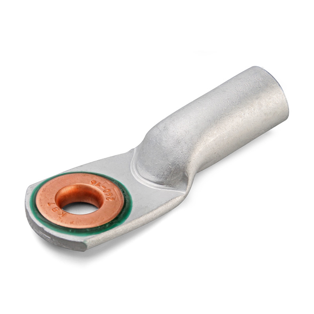 Наконечник кольцевой КВТ ТАМ 25-8-7 сечение 25 мм2,  диаметр кольца 9 мм, материал - медь-алюминий, цвет - серый