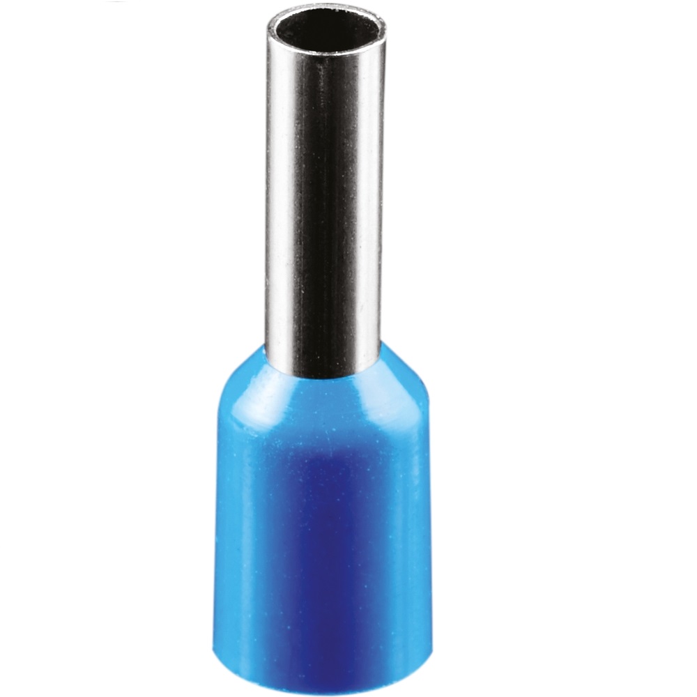 Наконечник-гильза втулочный NAVIGATOR NET НШвИ 2.5-8, изолированный, сечение 2.5 мм2, длина контакта 8 мм, материал - латунь, упаковка 100 шт, цвет - синий