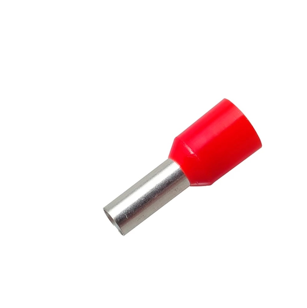 Наконечник втулочный REXANT НШВИ штыревой, изолированный, сечение 10 мм2, длина контакта 12 мм, материал - латунь, цвет - красный 