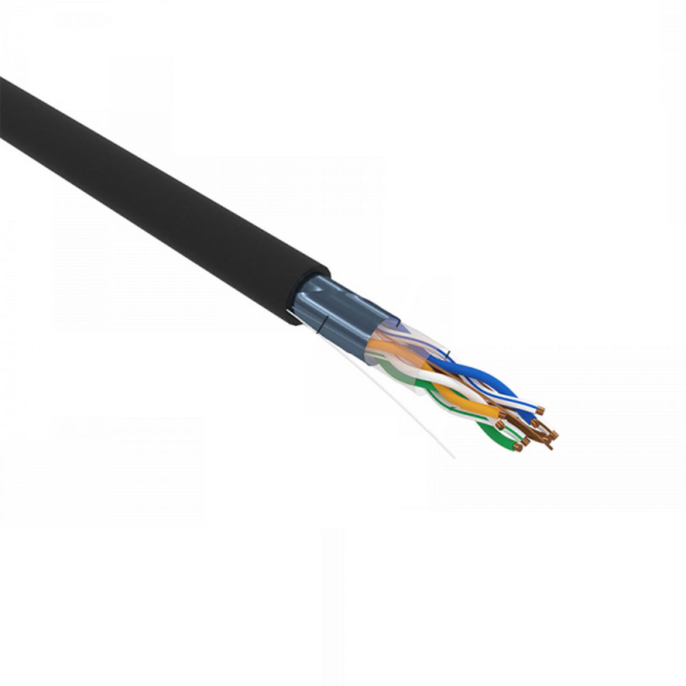 Витая пара REXANT F/UTP 4x2x24AWG, длина - 305 м, категория - 5e, количество пар - 4, сечение -  мм2, цвет - черный, материал оболочки - PE 