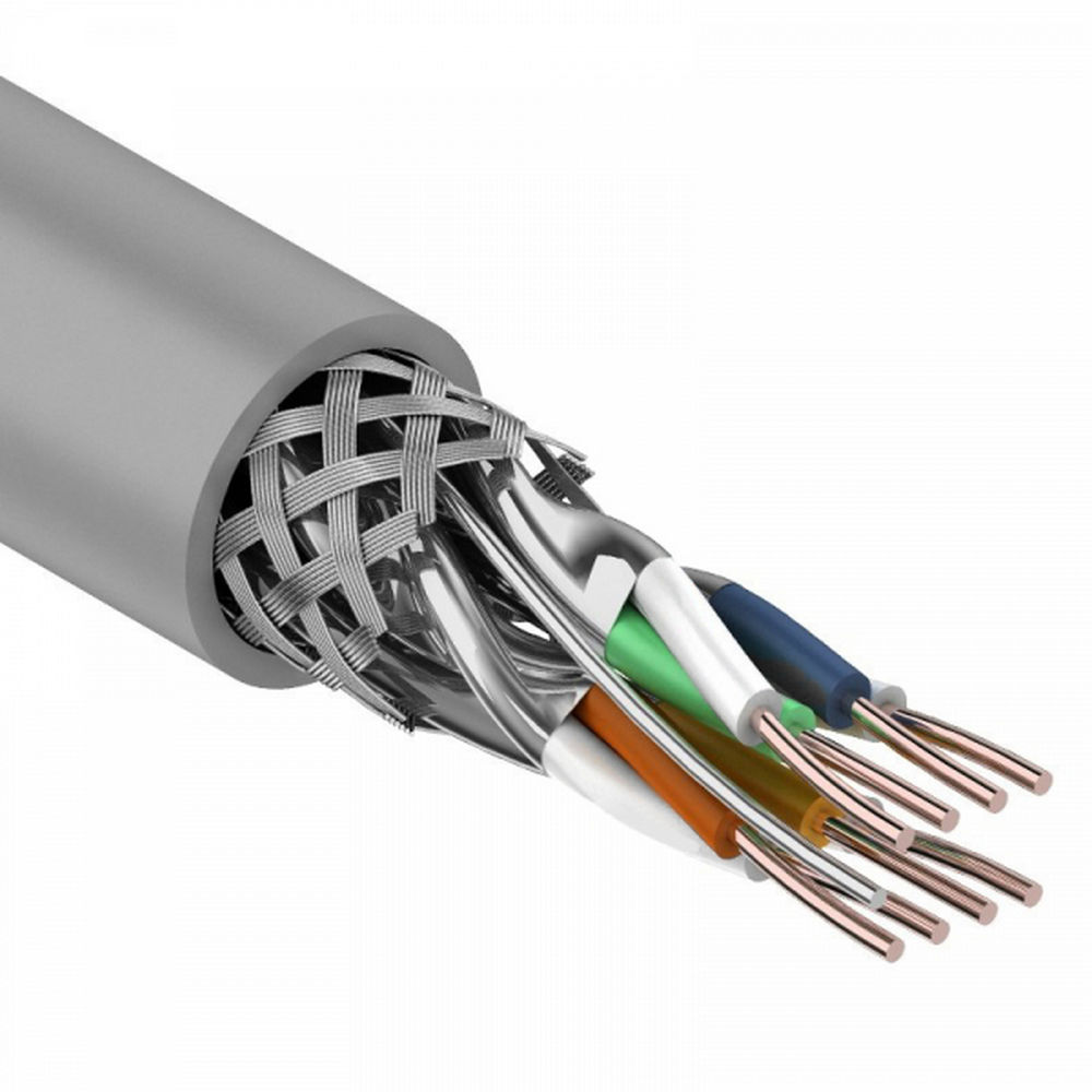 Витая пара REXANT S/FTP 4x2x23AWG, длина - 305 м, категория - 7, количество пар - 4, сечение - 0,25 мм2, цвет - черный, материал оболочки - PVC 