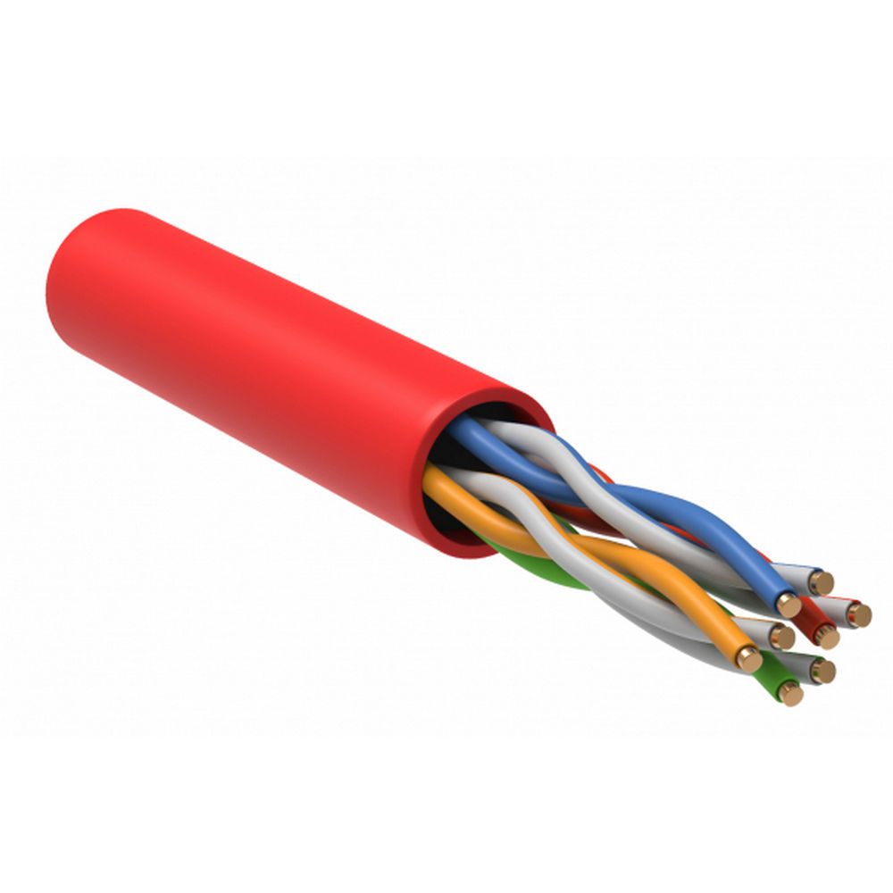 Витая пара ITK U/UTP 4х2х24AWG solid LSZH нг(А)-HF 305 м, категория - 5e, длина - 305 м, количество пар - 4, цвет - красный