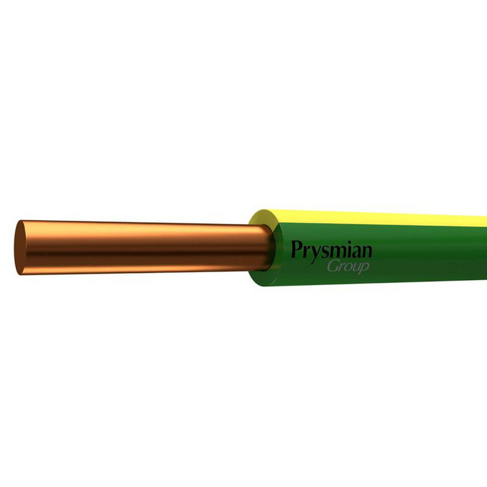 Провод РЭК-PRYSMIAN ПуВнг(А)-LS 1х1 Ж/З в бухте (м), количество жил - 1, напряжение - 450 В, сечение - 1 мм2, материал изоляции - поливинилхлорид, цвет - желто-зеленый