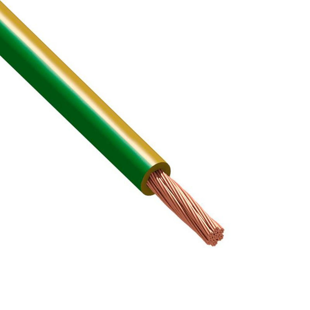 Провод Русский Свет ПуГВнг(А)-LS 1х1.5 Ж/З в бухте (м), количество жил - 1, напряжение - 750 В, сечение - 1,5 мм2, материал изоляции - поливинилхлорид, цвет - желто-зеленый