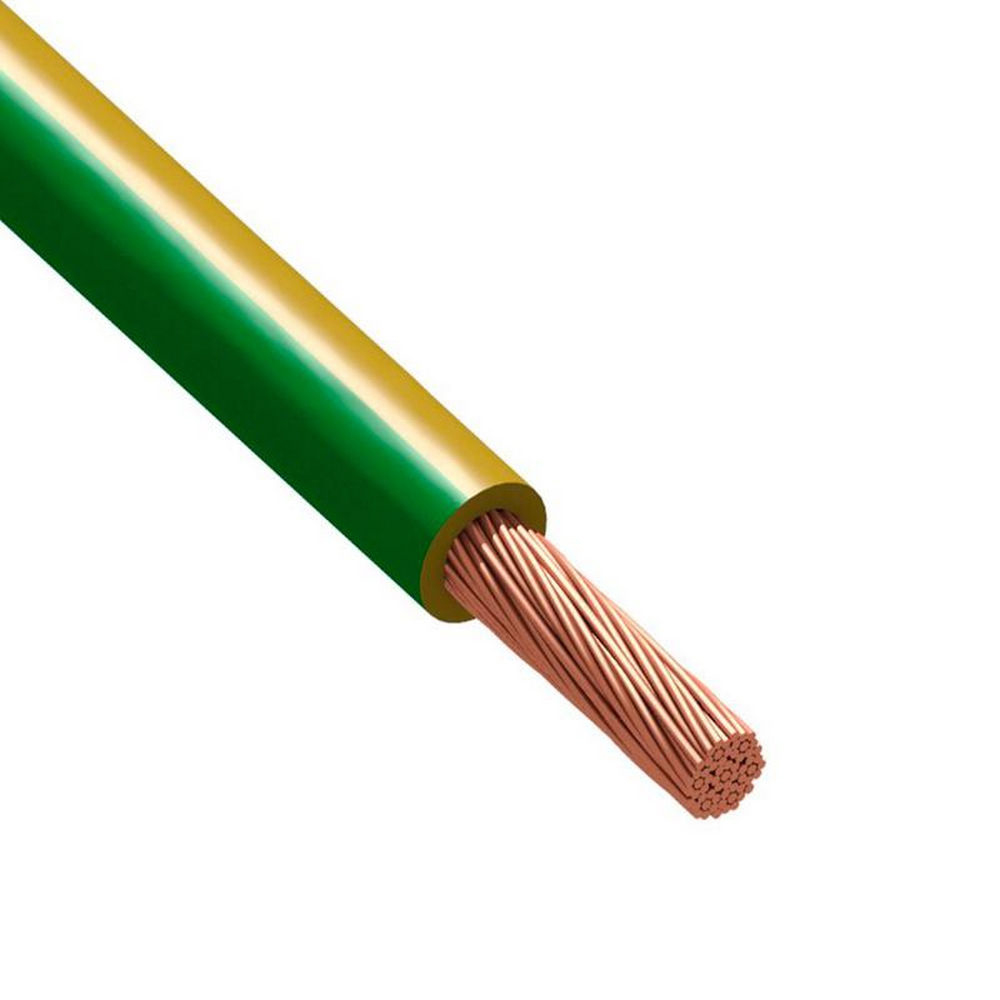 Провод Русский Свет ПуГВнг(А)-LS 1х16 Ж/З количество жил - 1, напряжение - 750 В, сечение - 16 мм2, материал изоляции - поливинилхлорид, цвет - желто-зеленый
